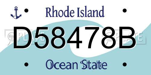 D58478B Rhode Island License Plate