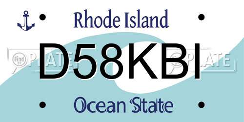 D58KBI Rhode Island License Plate