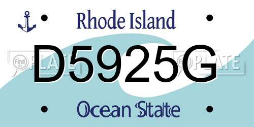 D5925G Rhode Island License Plate