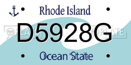 D5928G Rhode Island License Plate