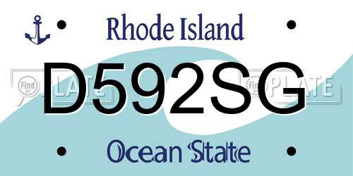 D592SG Rhode Island License Plate