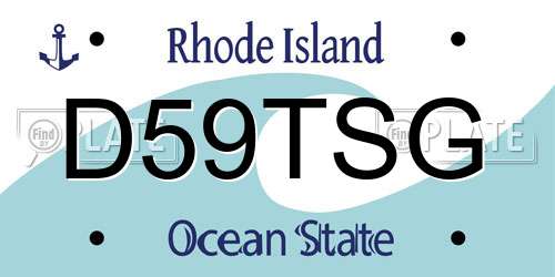 D59TSG Rhode Island License Plate