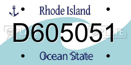 D605051 Rhode Island License Plate