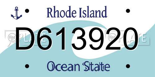 D613920 Rhode Island License Plate