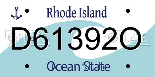 D61392O Rhode Island License Plate
