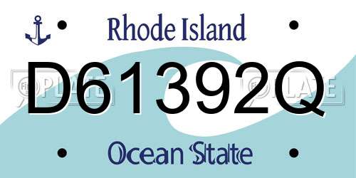 D61392Q Rhode Island License Plate