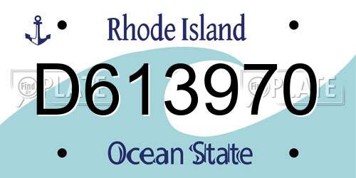 D613970 Rhode Island License Plate