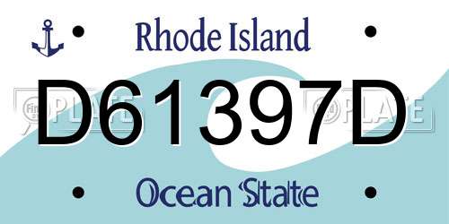 D61397D Rhode Island License Plate