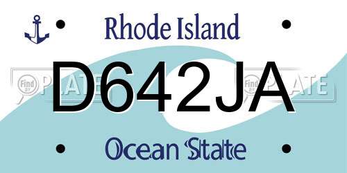 D642JA Rhode Island License Plate