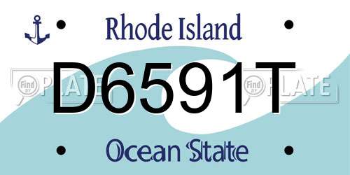 D6591T Rhode Island License Plate