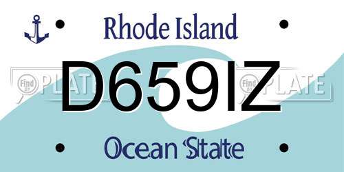 D659IZ Rhode Island License Plate