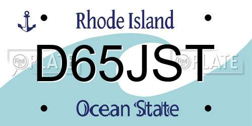 D65JST Rhode Island License Plate