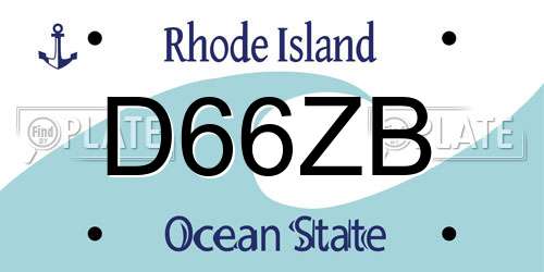 D66ZB Rhode Island License Plate