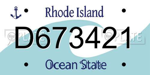 D673421 Rhode Island License Plate