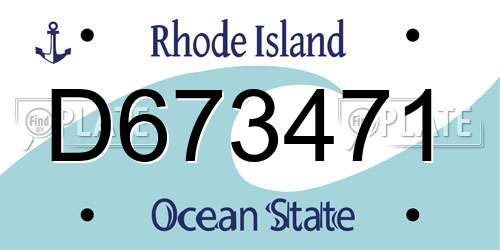 D673471 Rhode Island License Plate