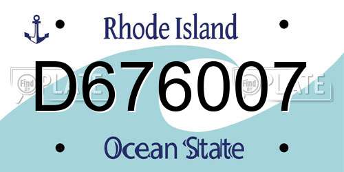 D676007 Rhode Island License Plate
