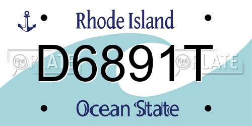 D6891T Rhode Island License Plate