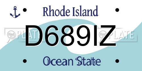 D689IZ Rhode Island License Plate
