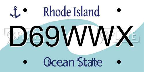 D69WWX Rhode Island License Plate