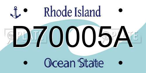 D70005A Rhode Island License Plate