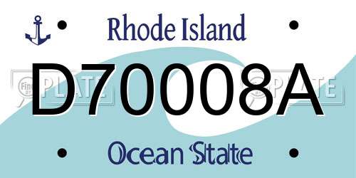 D70008A Rhode Island License Plate