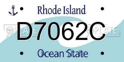 D7062C Rhode Island License Plate