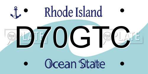 D70GTC Rhode Island License Plate