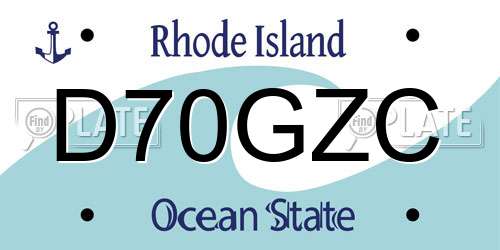 D70GZC Rhode Island License Plate
