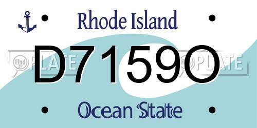 D7159O Rhode Island License Plate