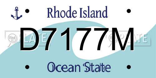 D7177M Rhode Island License Plate