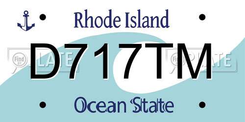 D717TM Rhode Island License Plate