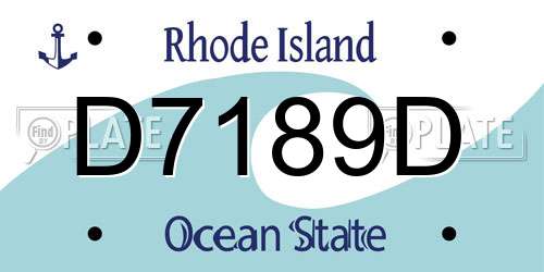 D7189D Rhode Island License Plate