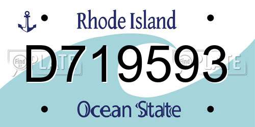 D719593 Rhode Island License Plate