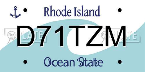 D71TZM Rhode Island License Plate