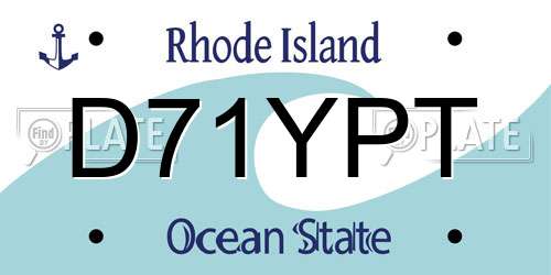 D71YPT Rhode Island License Plate