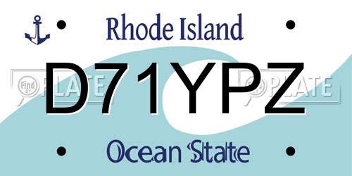 D71YPZ Rhode Island License Plate