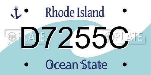 D7255C Rhode Island License Plate