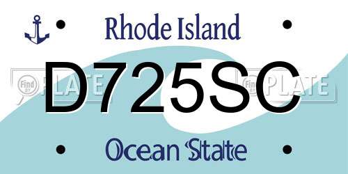 D725SC Rhode Island License Plate