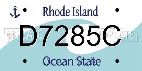 D7285C Rhode Island License Plate