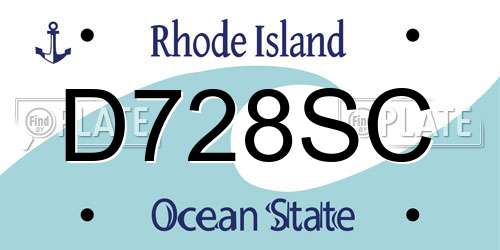 D728SC Rhode Island License Plate