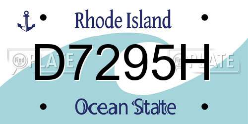 D7295H Rhode Island License Plate