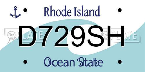 D729SH Rhode Island License Plate