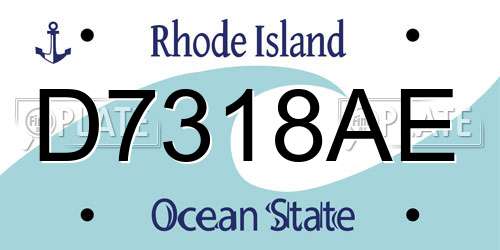 D7318AE Rhode Island License Plate