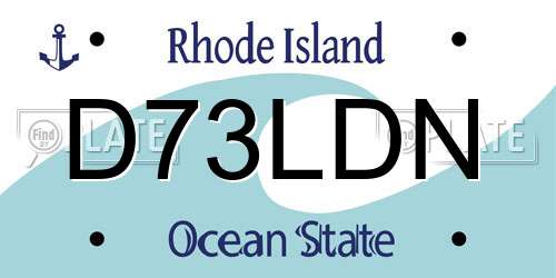 D73LDN Rhode Island License Plate