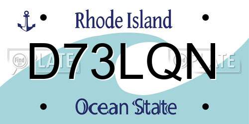 D73LQN Rhode Island License Plate