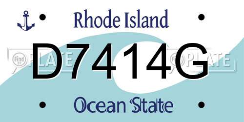 D7414G Rhode Island License Plate