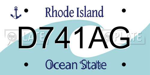 D741AG Rhode Island License Plate