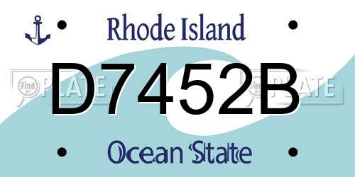 D7452B Rhode Island License Plate