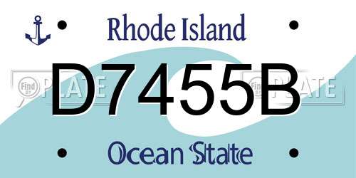 D7455B Rhode Island License Plate