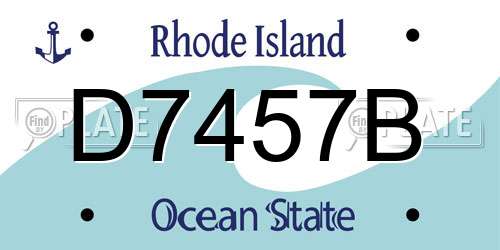 D7457B Rhode Island License Plate